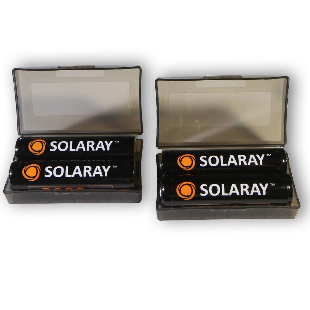 18650 Rechargeable Button - Top Lithium - ion Batteries with Storage Case [4 - Pack] - Clinch River Fishing USA