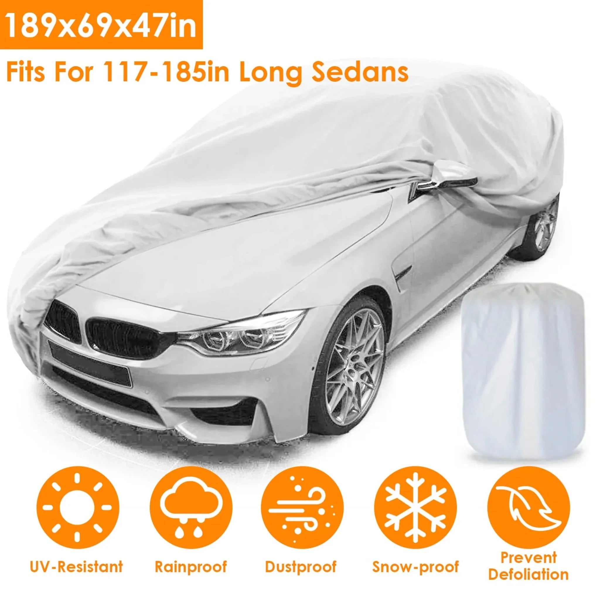 189x69x47in Full Car Cover - Clinch River Fishing USA