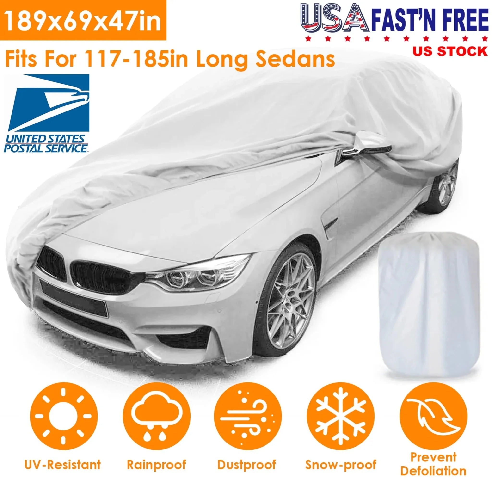 189x69x47in Full Car Cover - Clinch River Fishing USA