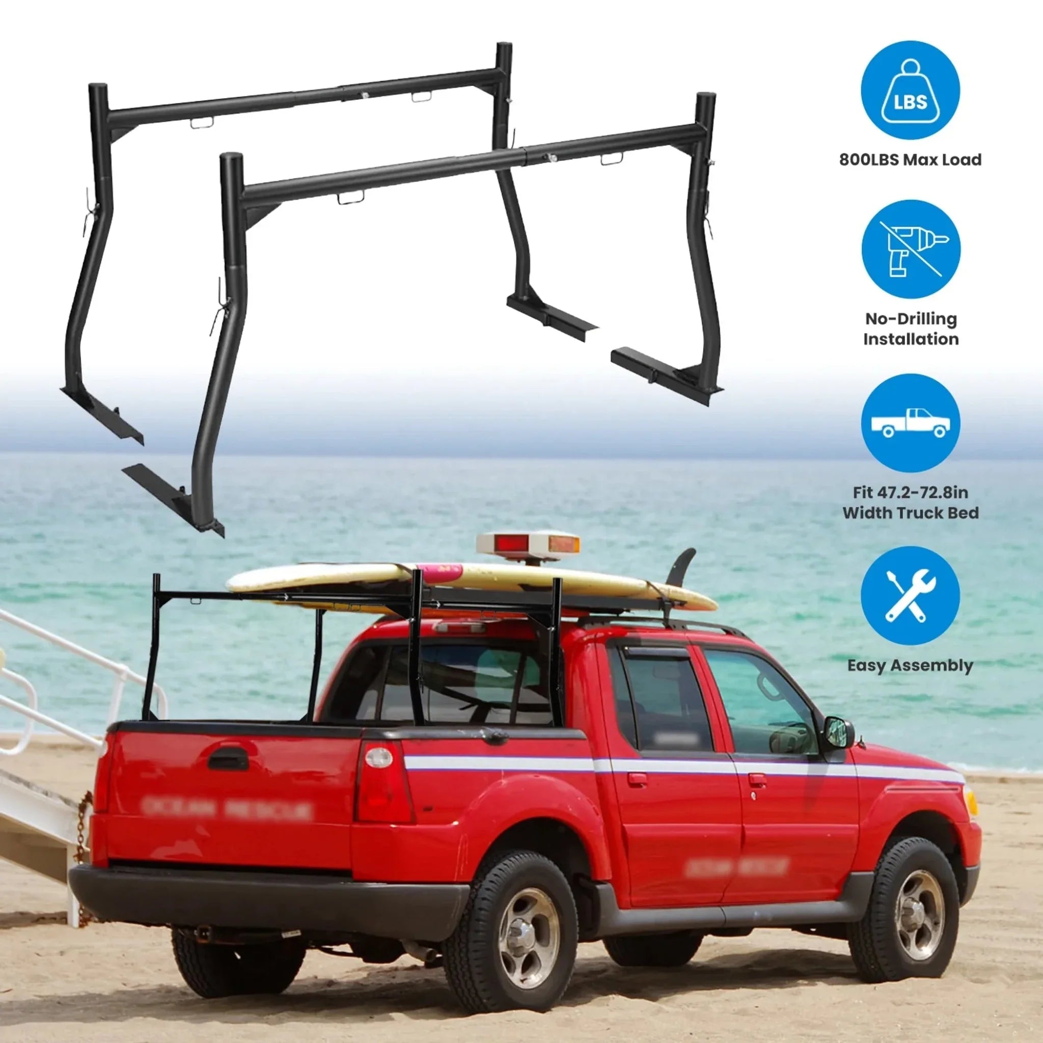 1Pair Extendable Truck Ladder Rack - Clinch River Fishing USA