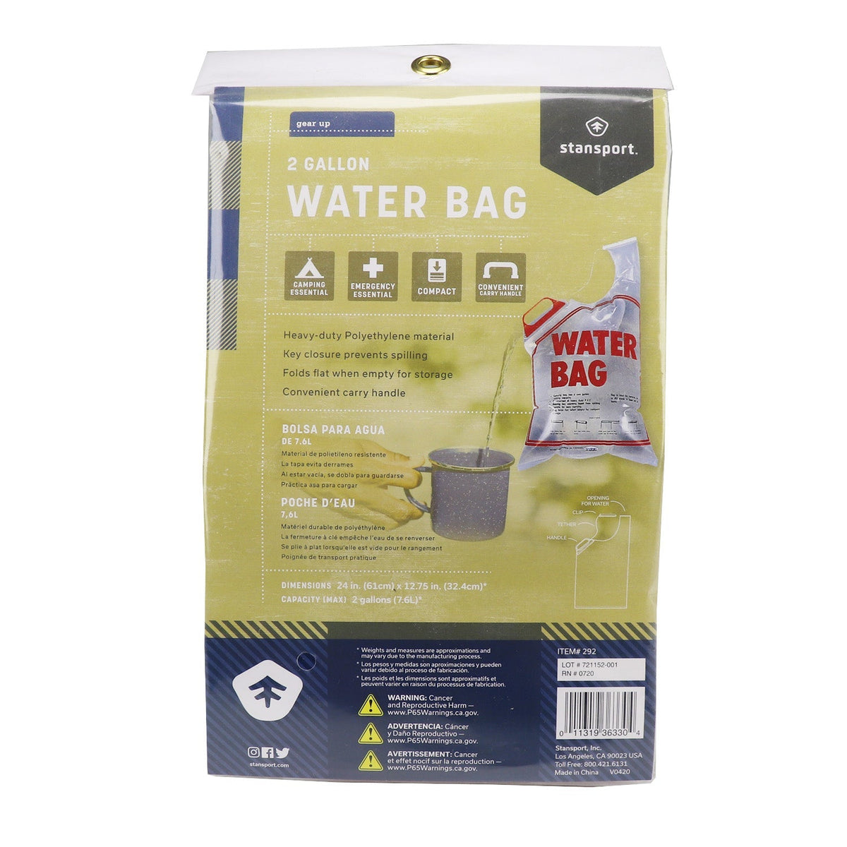 2 Gallon Water Bag - Clinch River Fishing USA