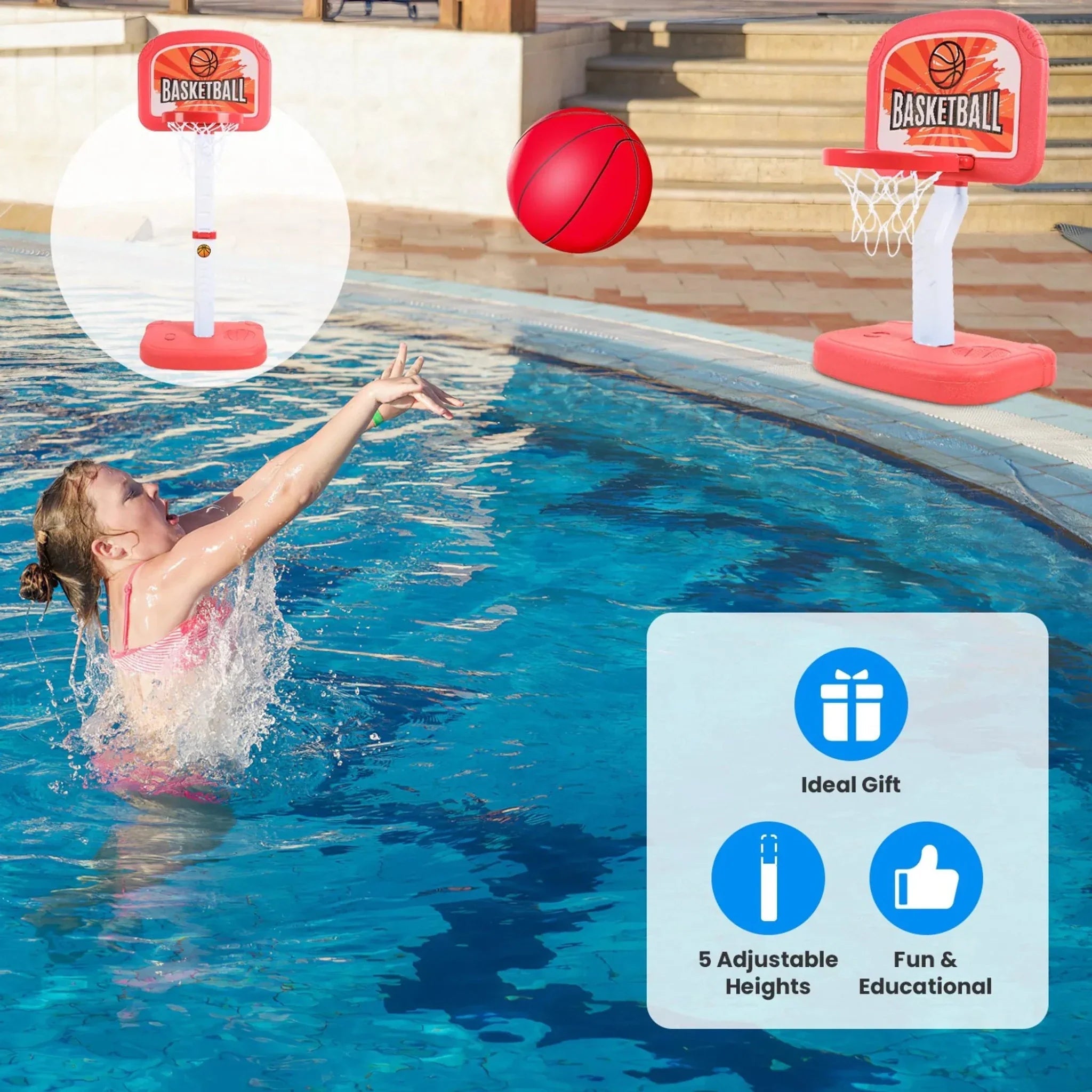 2 In 1 Poolside Basketball Game Set - Clinch River Fishing USA