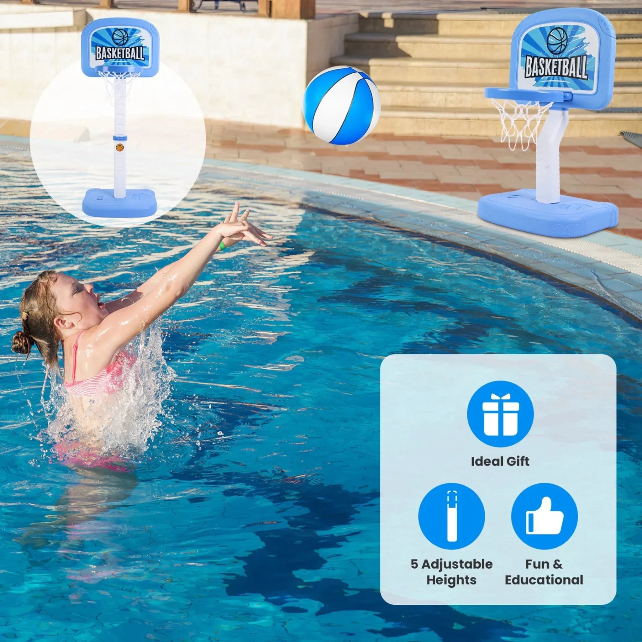 2 In 1 Poolside Basketball Game Set - Clinch River Fishing USA
