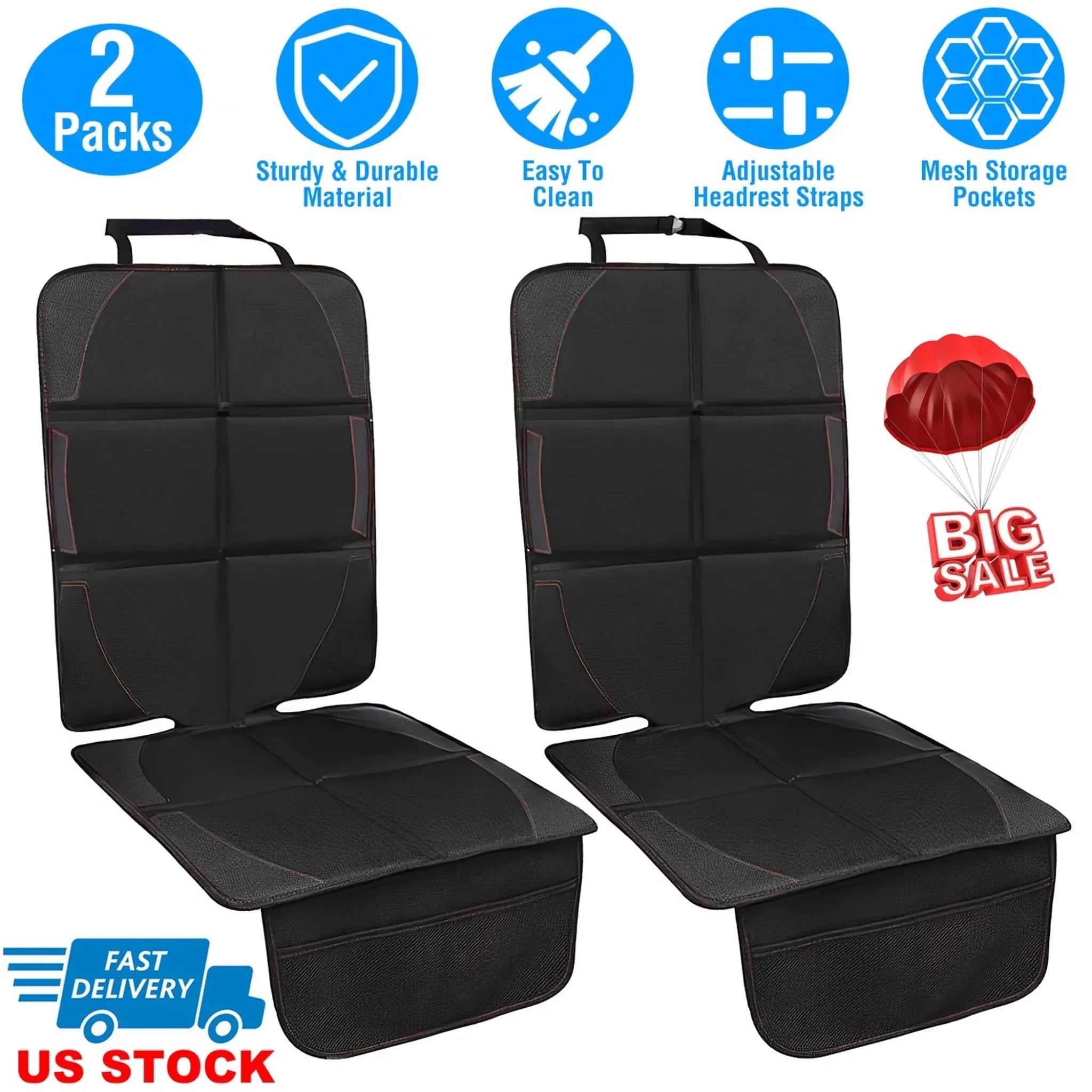 2 Packs Car Seat Protector Cushion Mat Pad - Clinch River Fishing USA