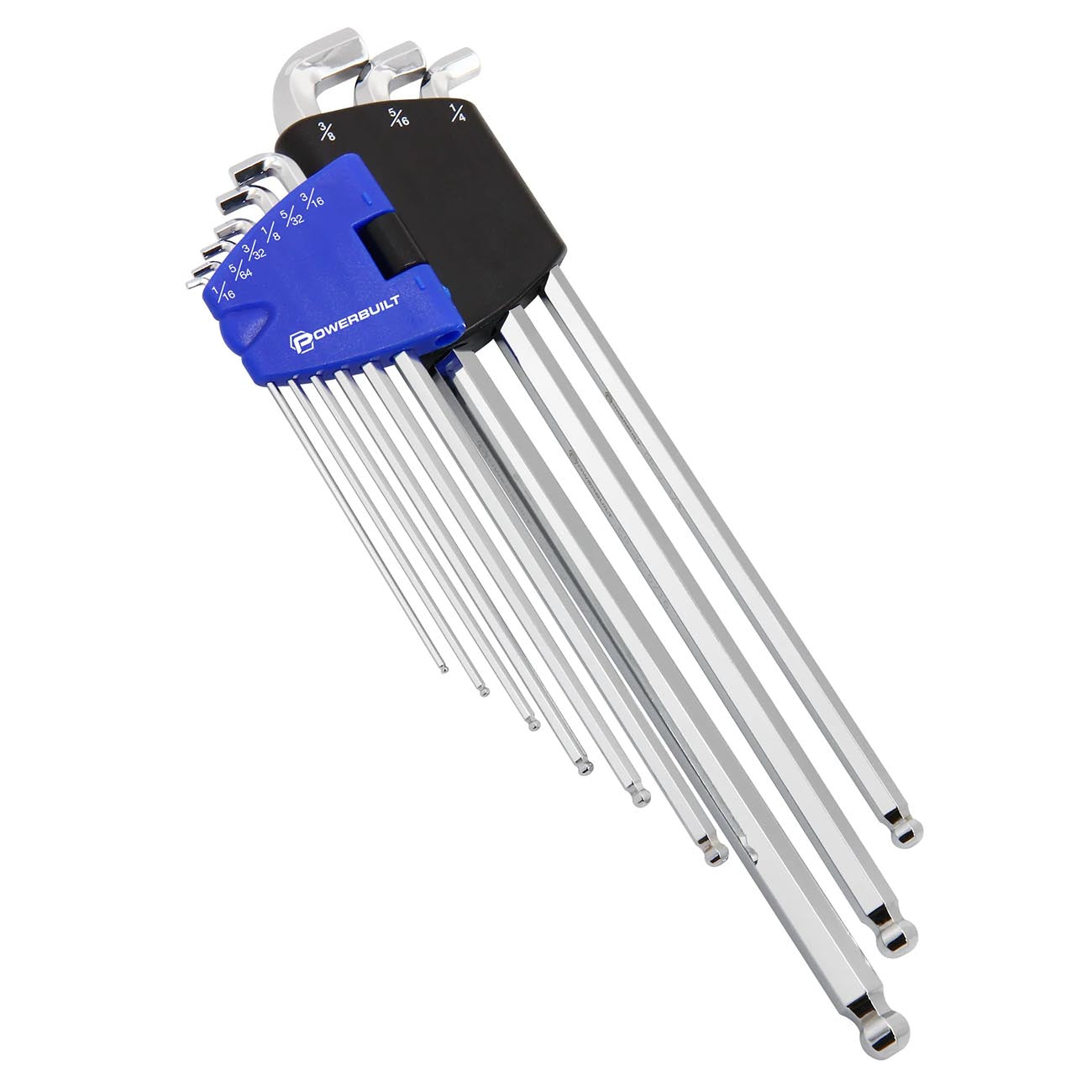 Powerbuilt SAE Stubby & Long Arm Hex Key Wrench Set (9 Piece Set)