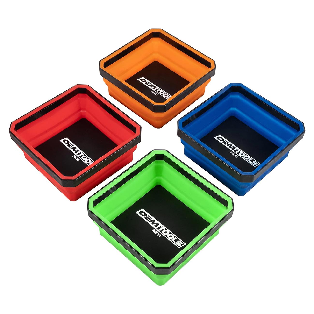 OEM Tools Magnetic Foldable Tray and Nut Cup Set for Small Parts Storage and Organization (4 Pack)