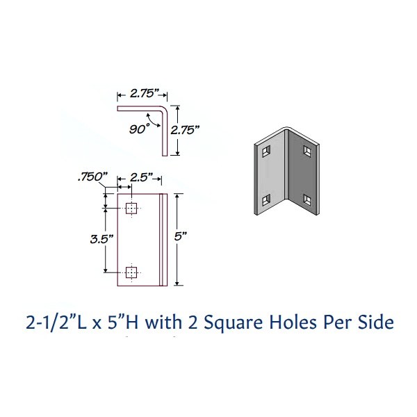 Tie Down Engineering Angle Bracket 2-1/2" X 5"