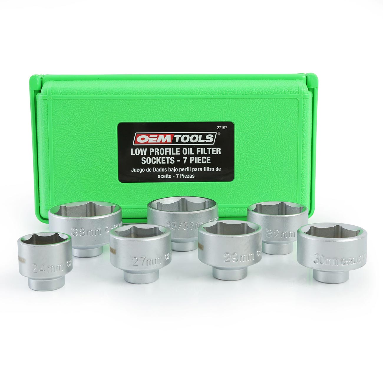 OEM Tools 27197 3/8 Inch Drive Oil Filter Removal Socket Set 7-Piece