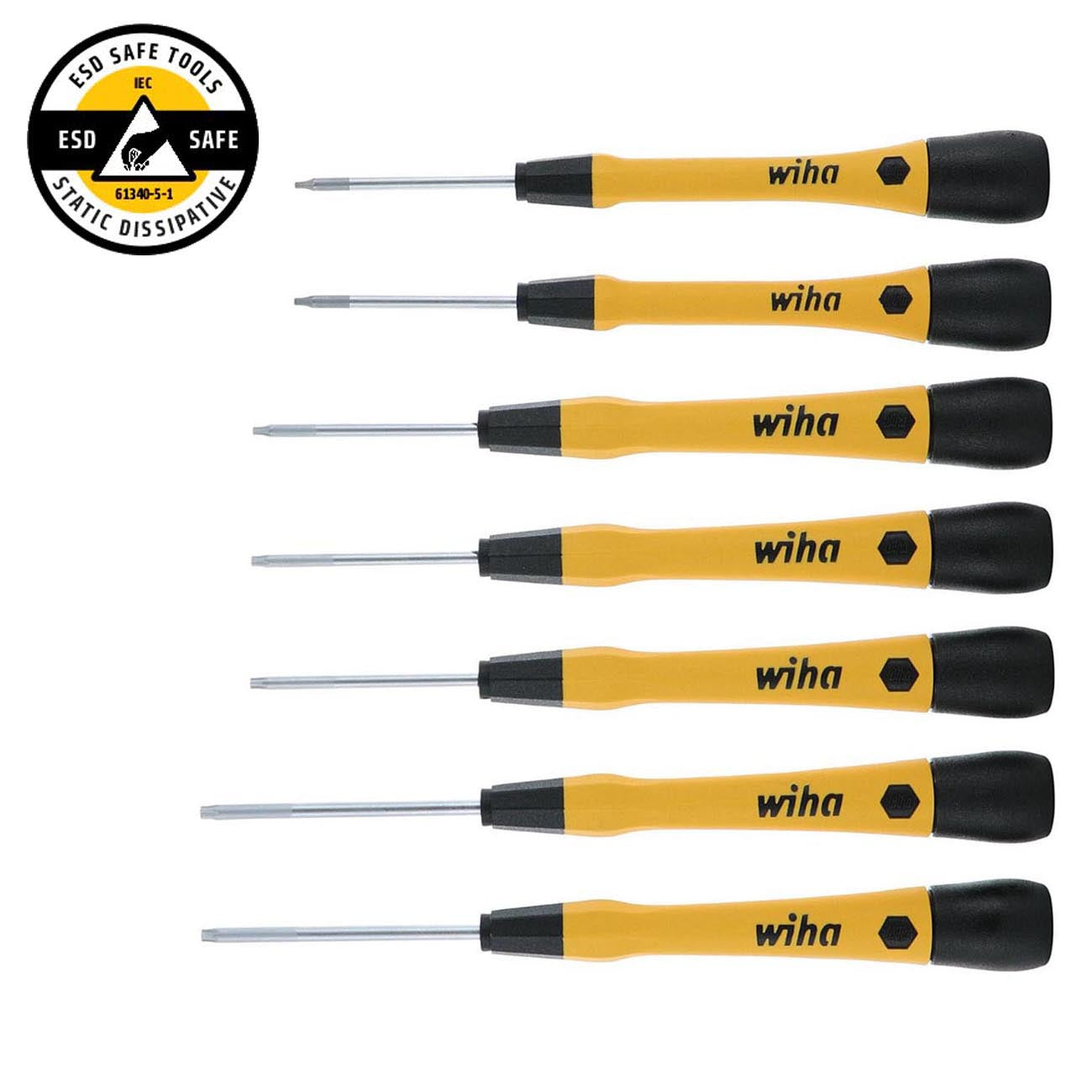 Wiha ESD Safe PicoFinish Precision Torx Screwdriver Set - 7 Piece Set