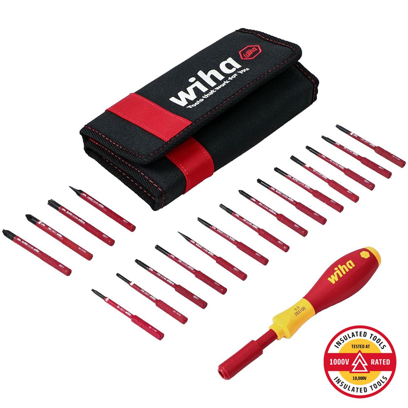 Wiha INSULATED SoftFinish SlimLine Interchangeable Blade Set (19 Piece Set)