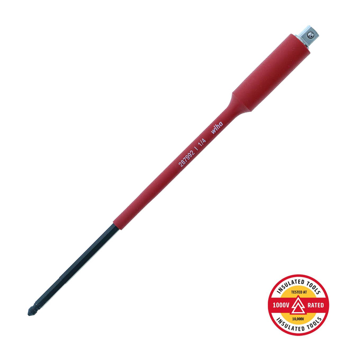 Wiha Insulated 1/4"-á Torque Blade Socket Adapter (7"/180mm Length)