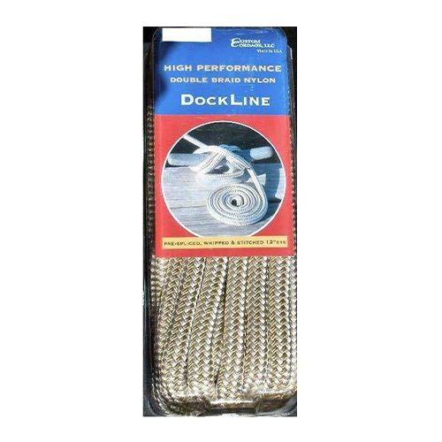 Custom Cordage Dock Line Dbl Braid 3/8 X 20 Gld/Wht