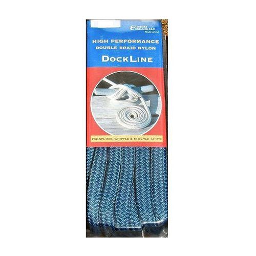 Custom Cordage Dock Line Dbl Braid 3/8 X 20 Ryl Bl