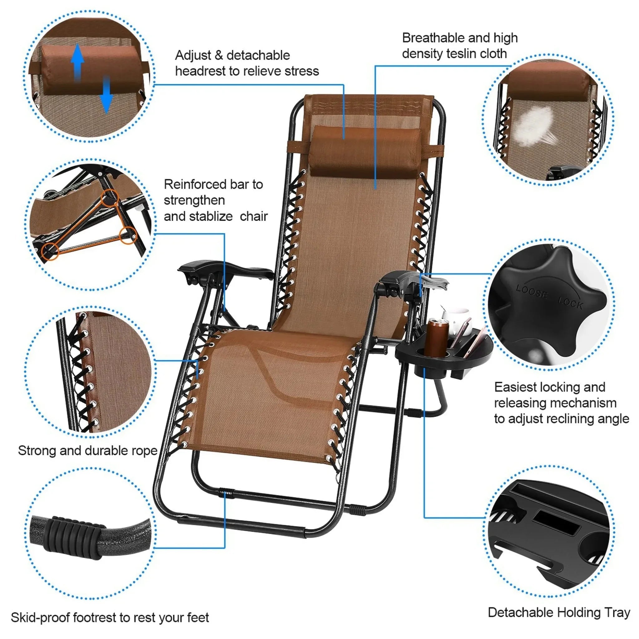 2Packs Zero Gravity Lounge Chair - Clinch River Fishing USA