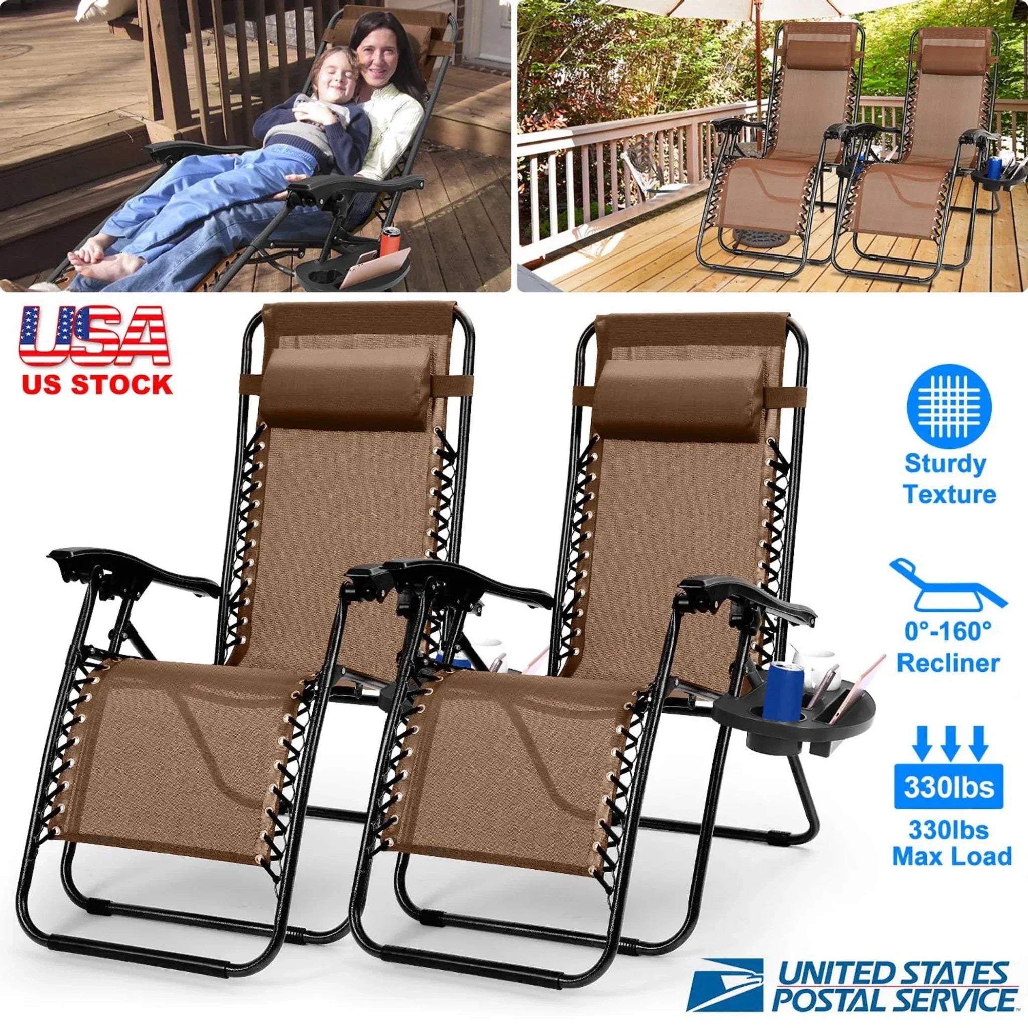 2Packs Zero Gravity Lounge Chair - Clinch River Fishing USA