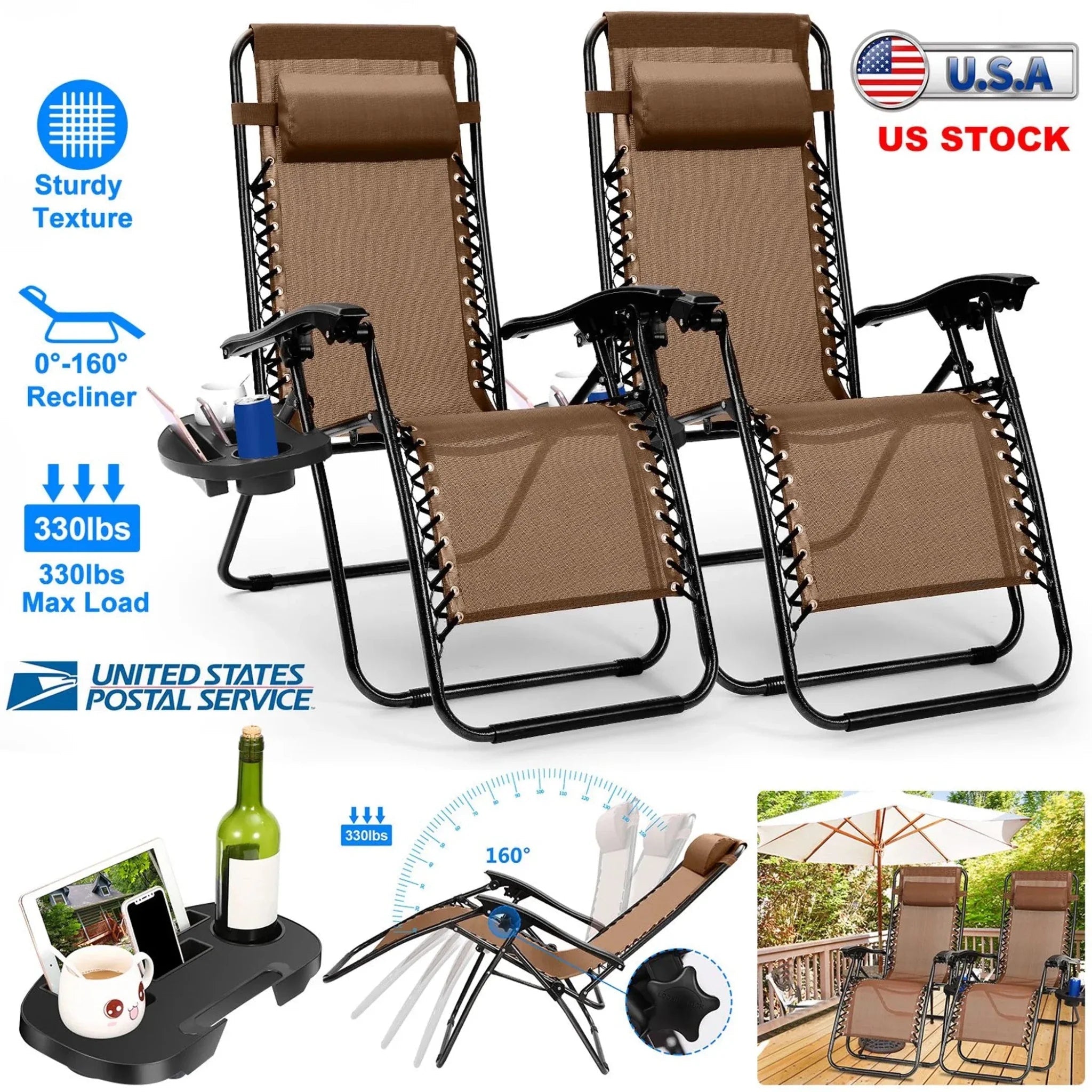 2Packs Zero Gravity Lounge Chair - Clinch River Fishing USA