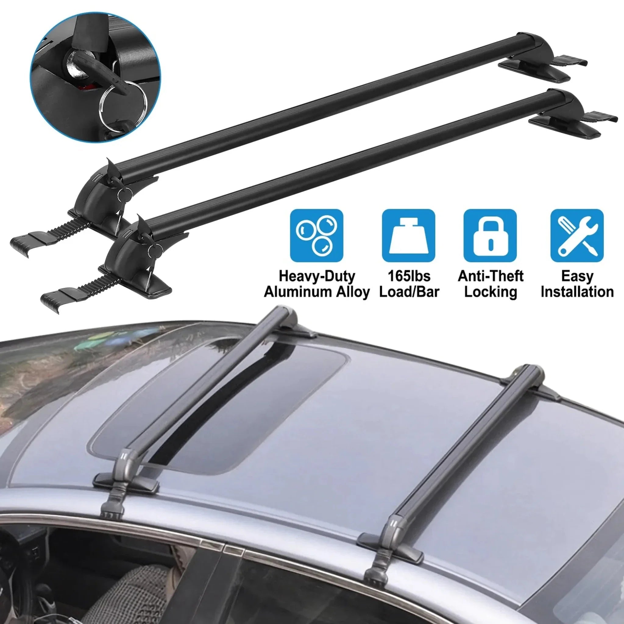 2PCS Universal 110cm/43-inch Car Roof Rack Cross Bar - Clinch River Fishing USA