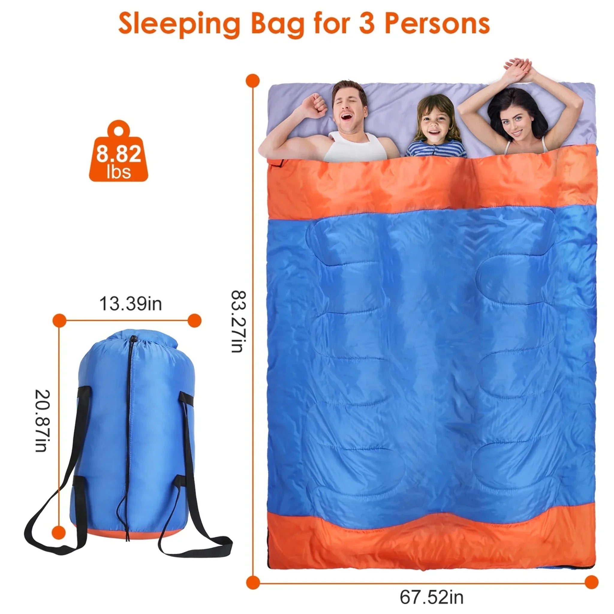 3 People Sleeping Bag - Clinch River Fishing USA