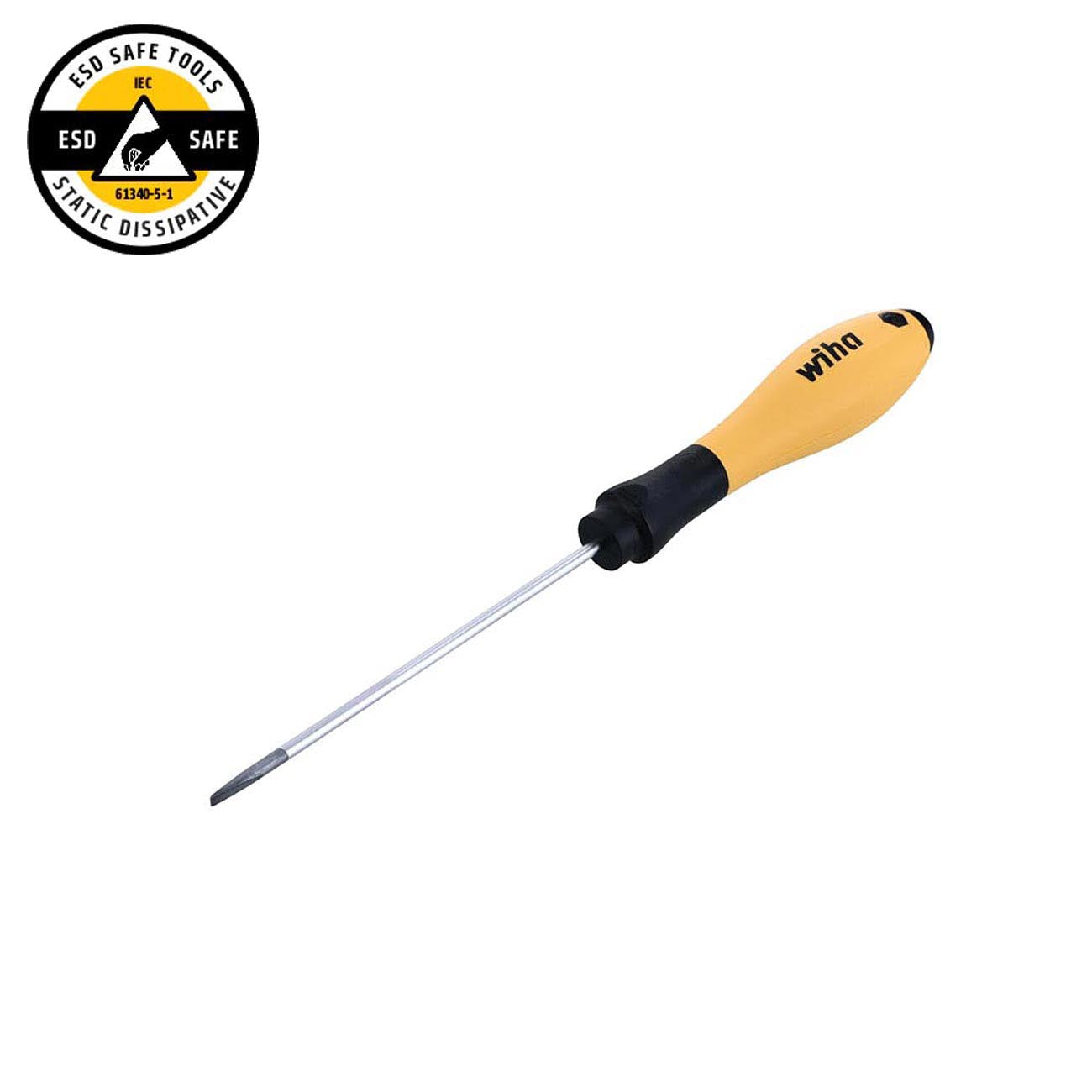 Wiha SoftFinish ESD Slotted Screwdriver: 3.0mm x 100mm