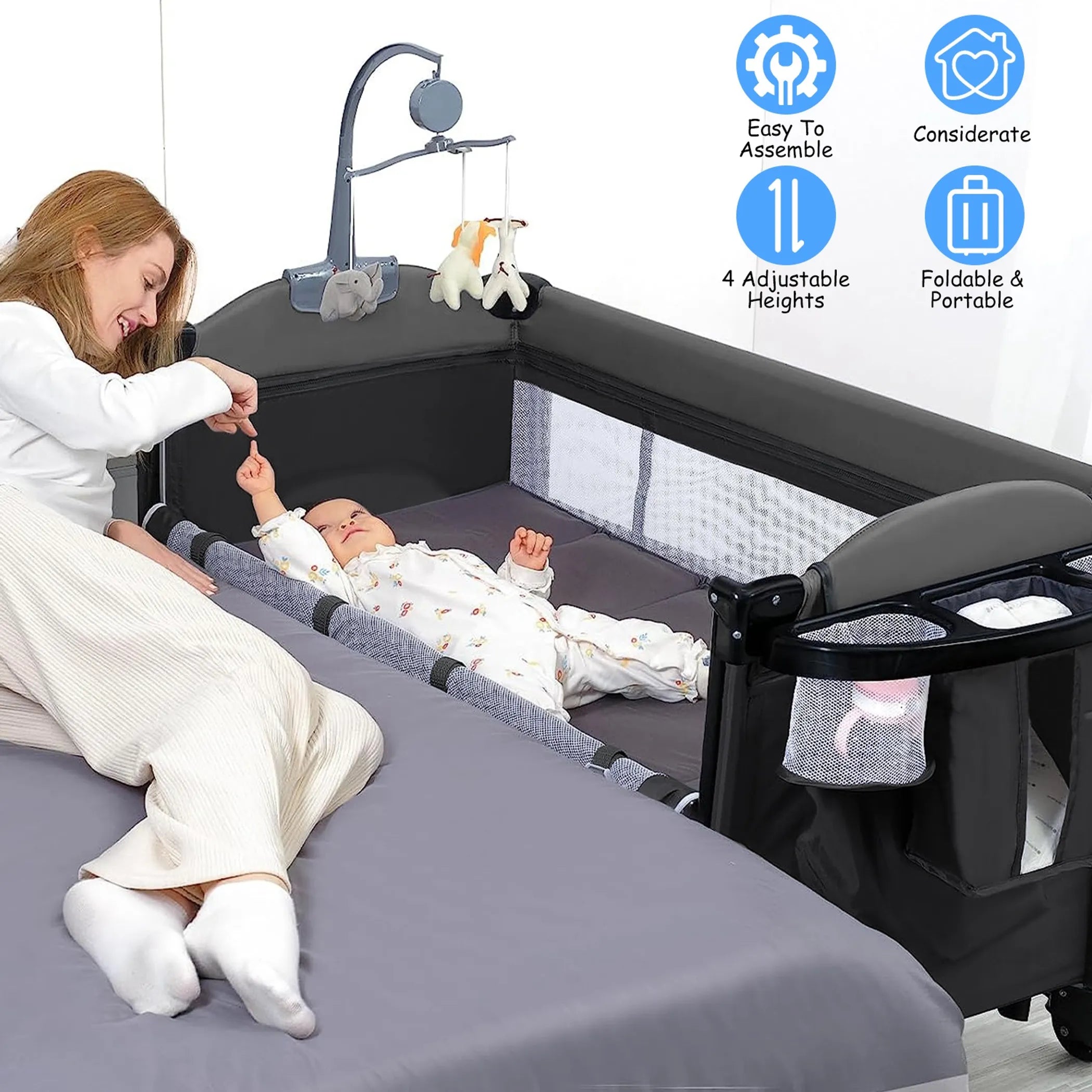 6 In 1 Foldable Baby Crib