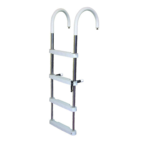 JIF Marine 4-Step Telescoping Pontoon Ladder Stainless