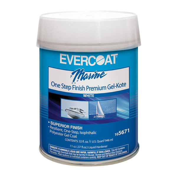 Fiberglass Evercoat One Step Gel-Kote White Qt