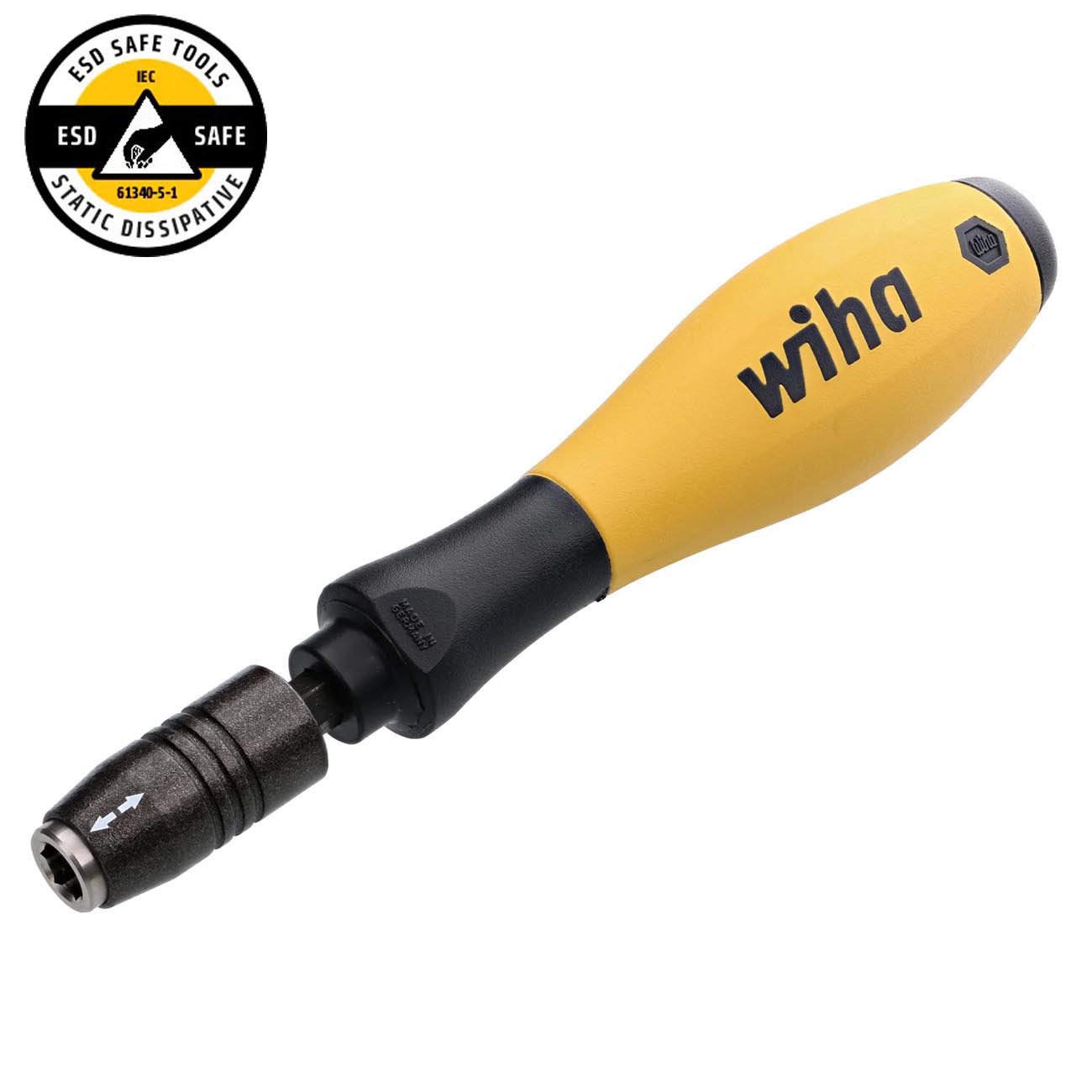 Wiha SoftFinish ESD CentroFix Bit Holding Driver 1/4" x 38mm