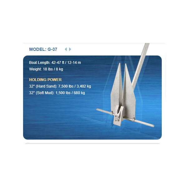 Fortress Anchors 18 Lb Guardian Anchor 42'-47'