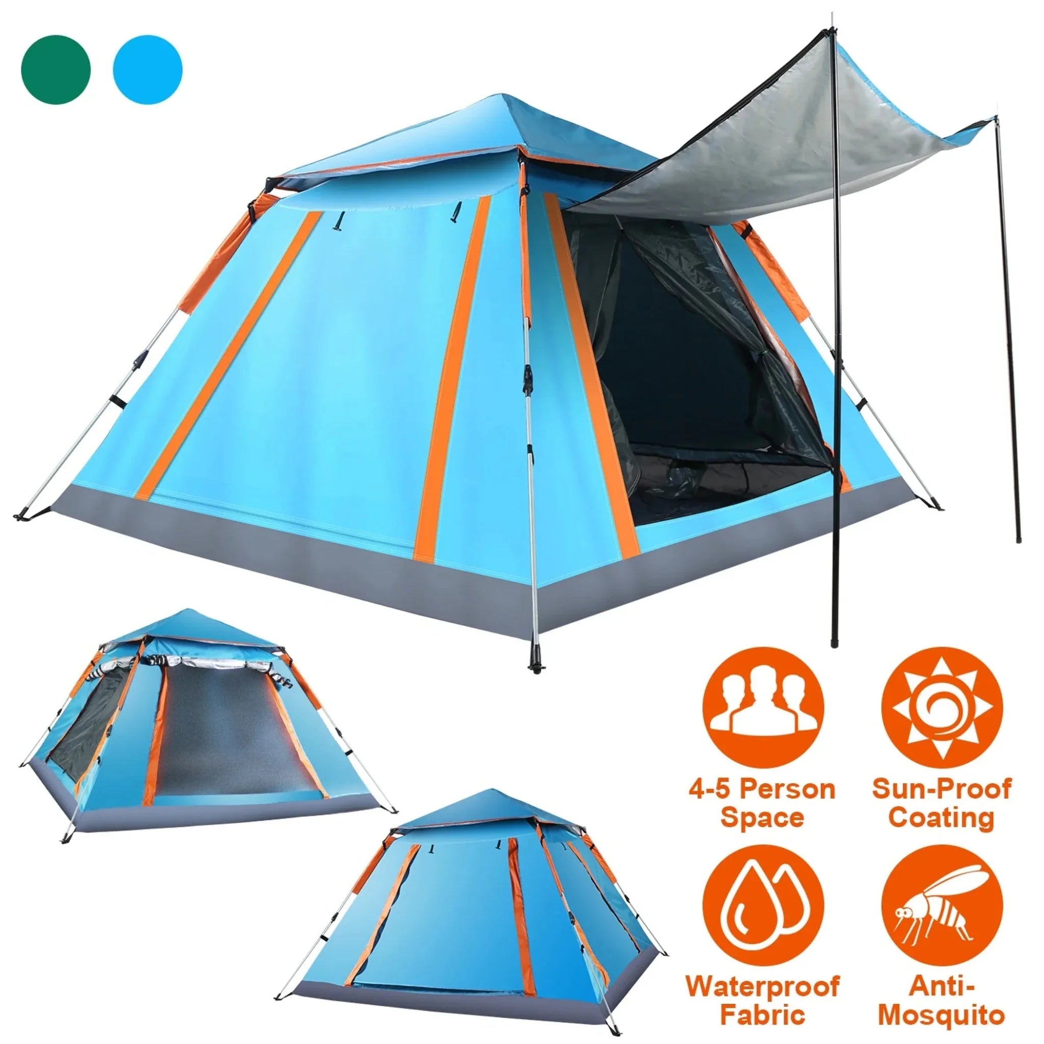 4-5 Person Camping Tent Outdoor Foldable Waterproof Tent - Clinch River Fishing USA