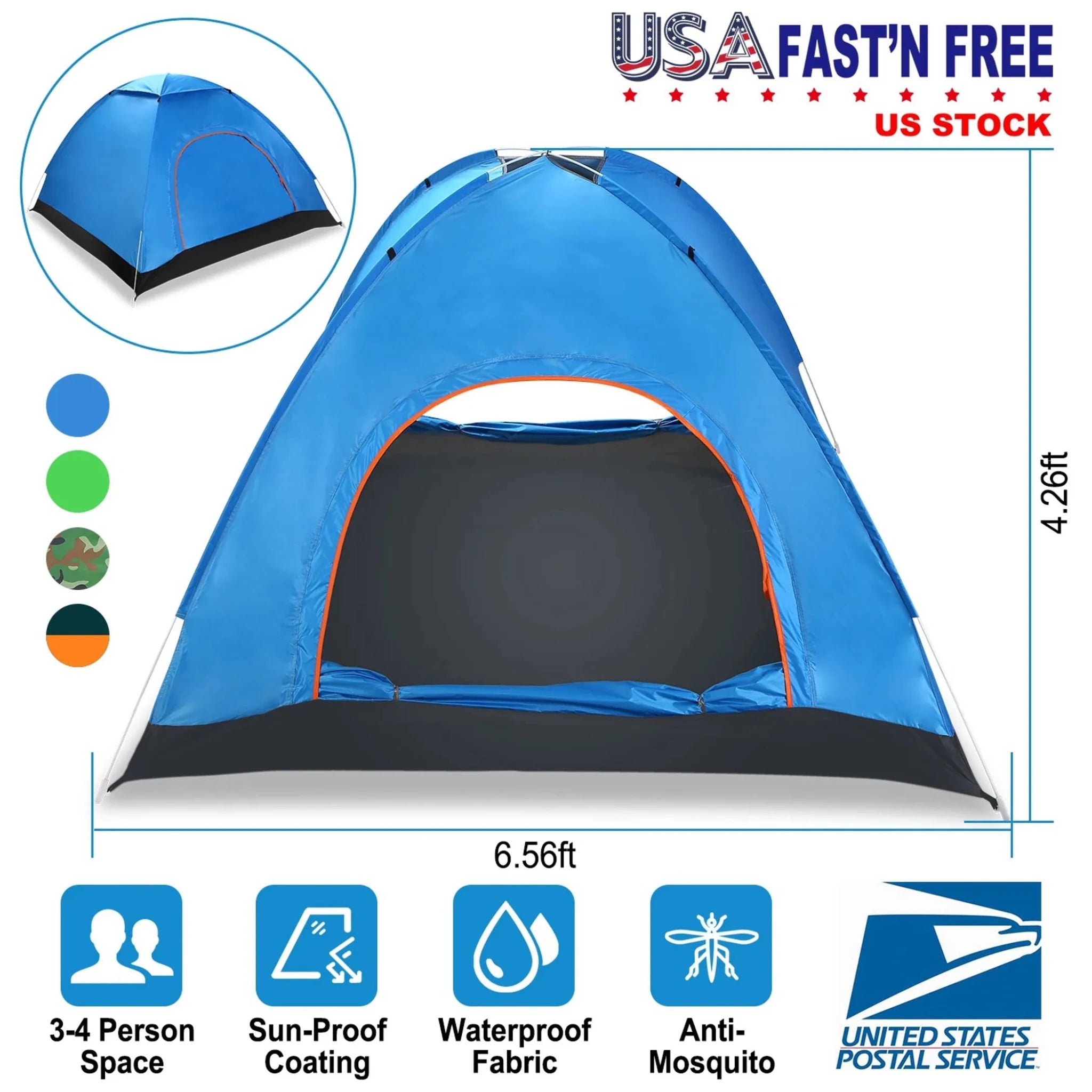 4 Persons Camping Waterproof Tent - Clinch River Fishing USA