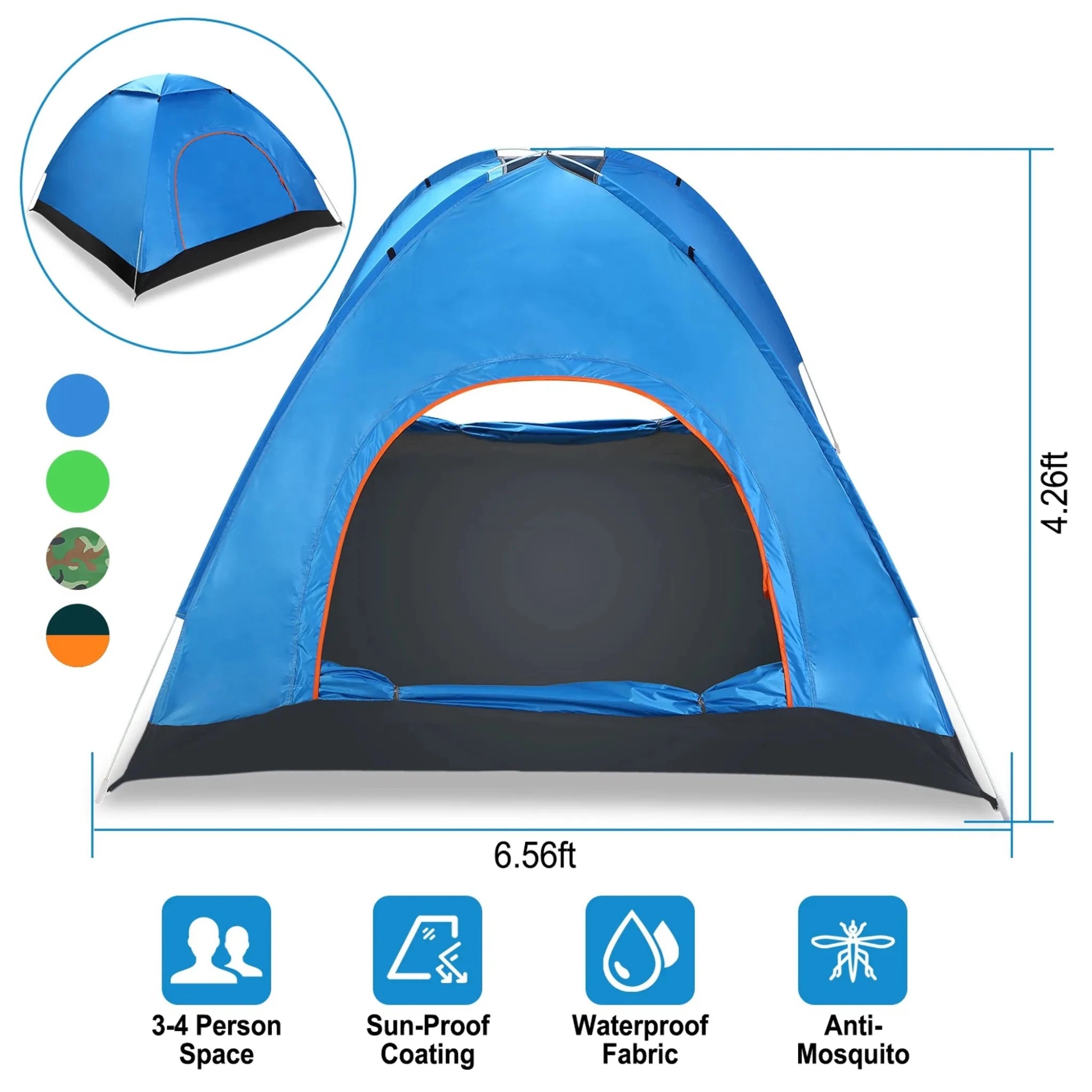 4 Persons Camping Waterproof Tent - Clinch River Fishing USA