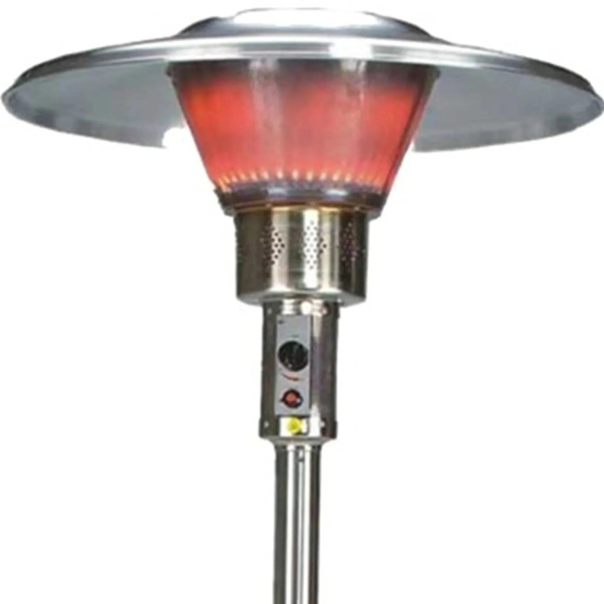 40000 BTU Silver Steel Propane Cylindrical Pole Standing Patio Heater - Clinch River Fishing USA