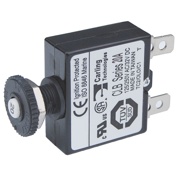 Blue Seas Circuit Brkr Push Button 20A