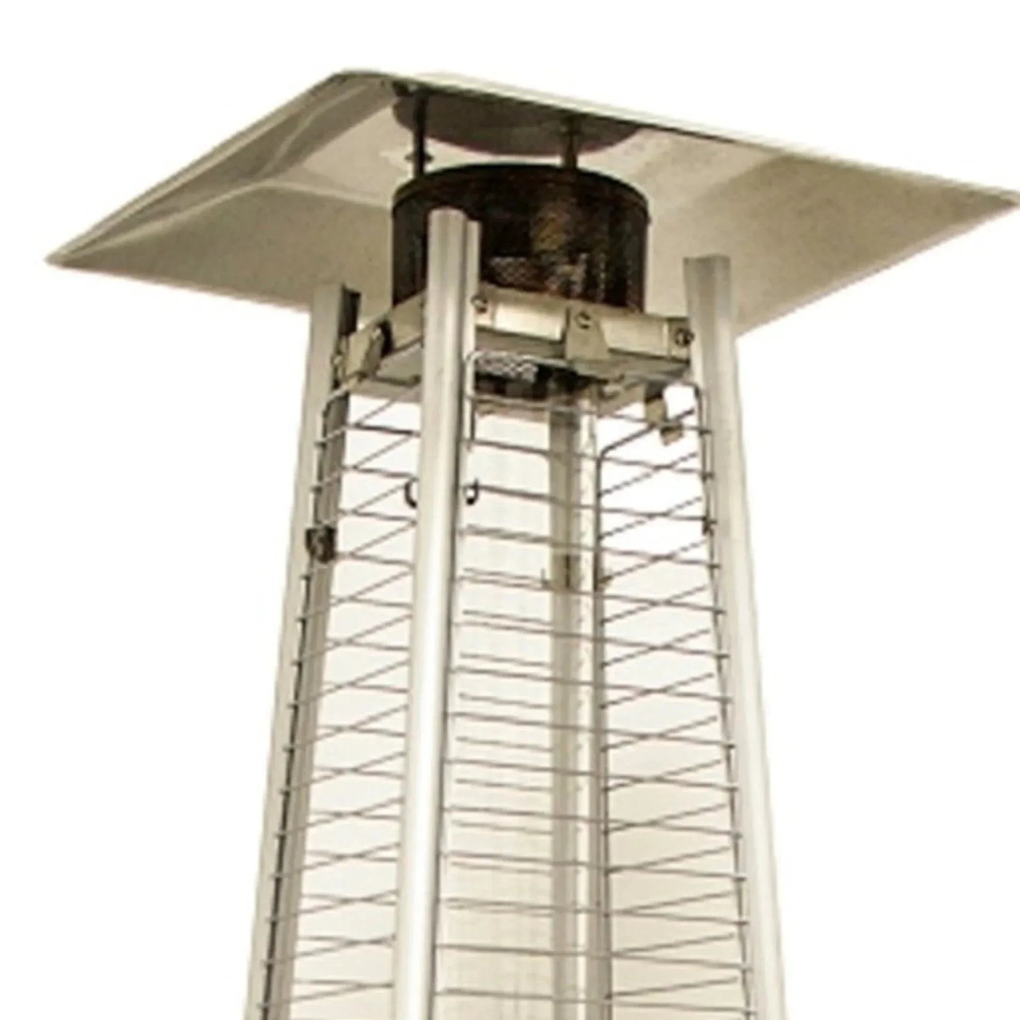 41000 BTU Silver Steel Propane Triangular Pyramid Standing Patio Heater - Clinch River Fishing USA