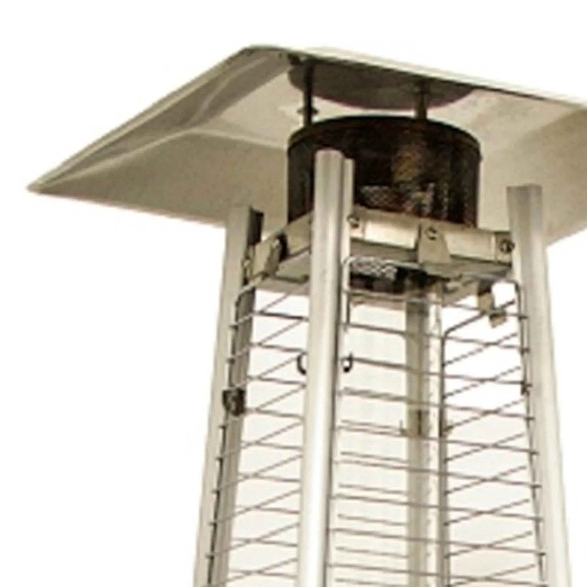 41000 BTU Silver Steel Propane Triangular Pyramid Standing Patio Heater - Clinch River Fishing USA