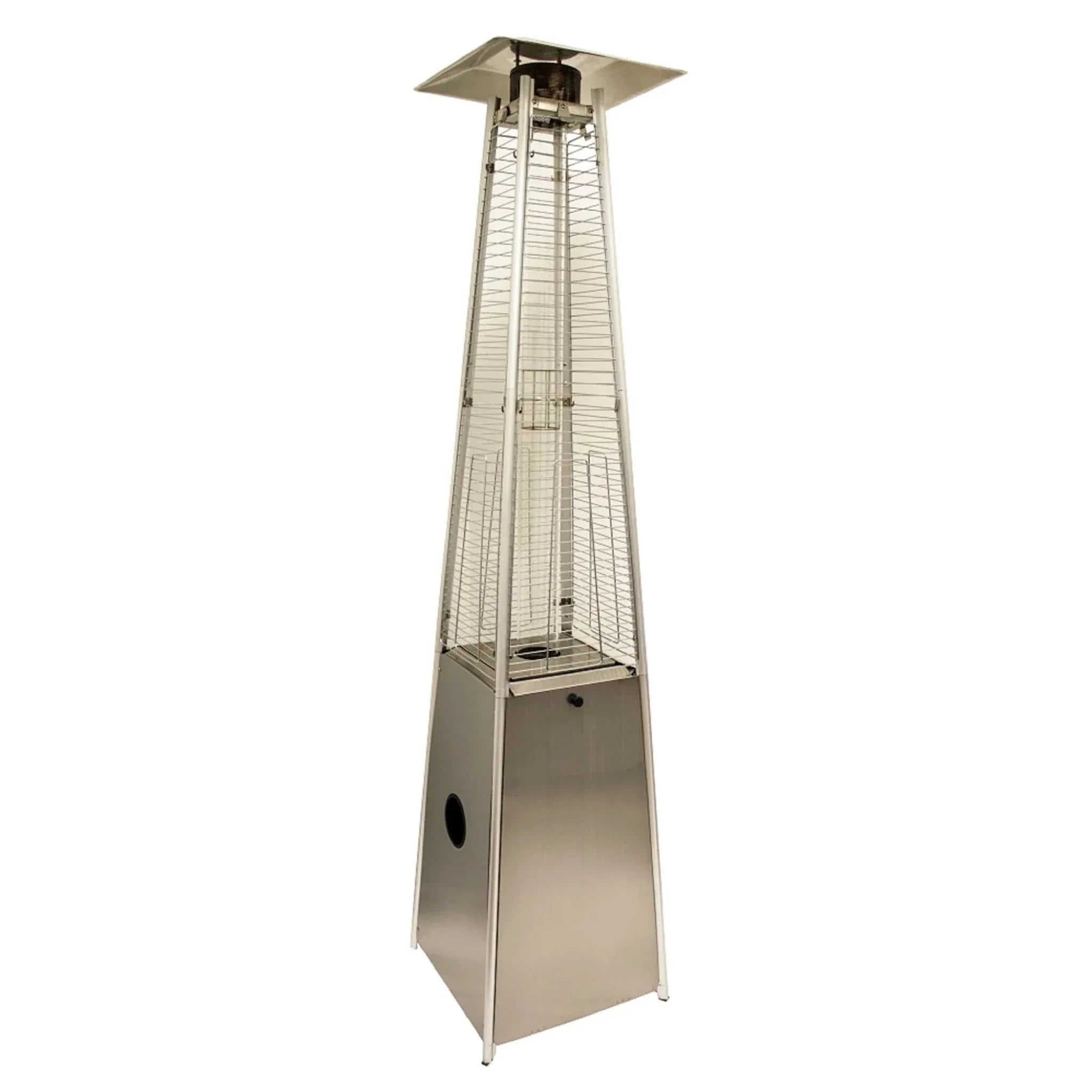 41000 BTU Silver Steel Propane Triangular Pyramid Standing Patio Heater - Clinch River Fishing USA