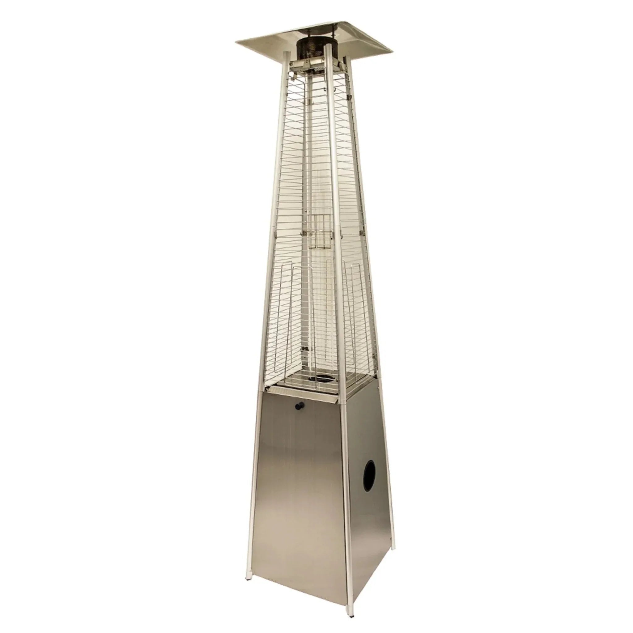 41000 BTU Silver Steel Propane Triangular Pyramid Standing Patio Heater - Clinch River Fishing USA