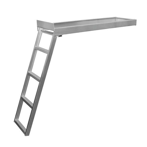 JIF Marine 4 Step Under Deck Pontoon Ladder Round Front