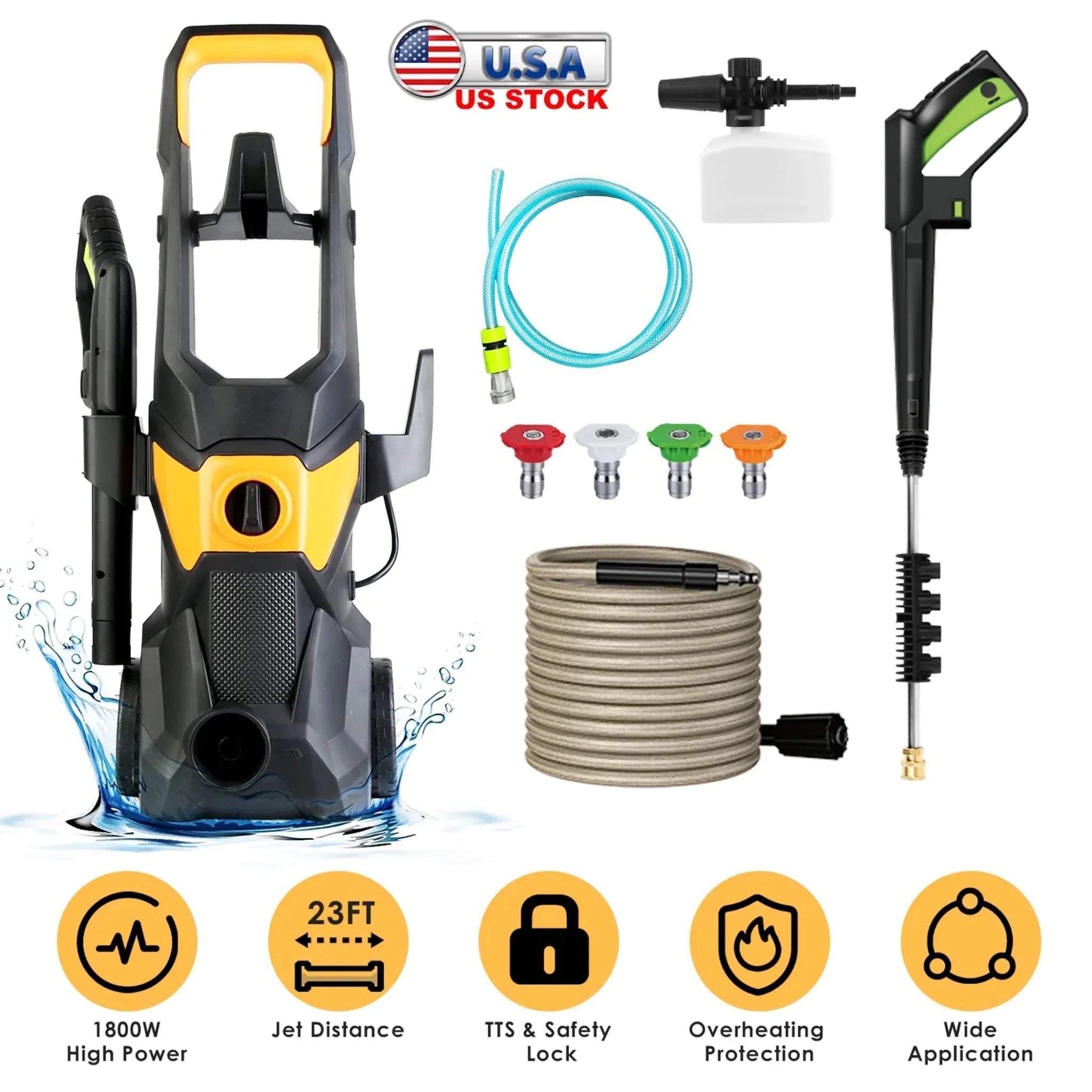 4200PSI 1.85GPM 1800W Electric Pressure Washer - Clinch River Fishing USA