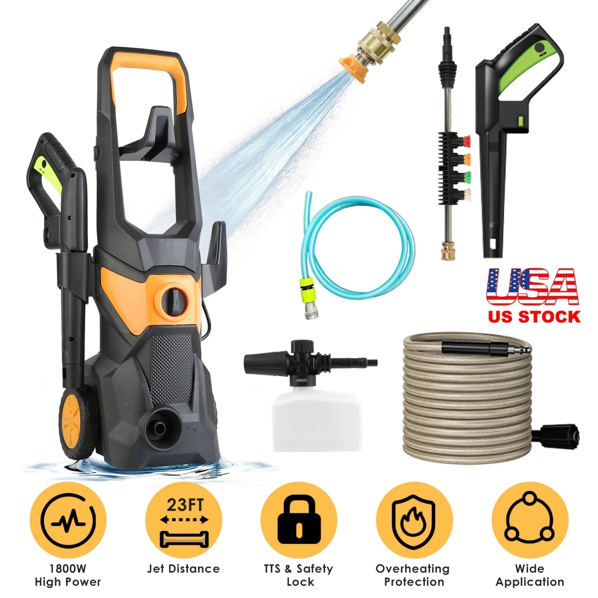 4200PSI 1.85GPM 1800W Electric Pressure Washer - Clinch River Fishing USA