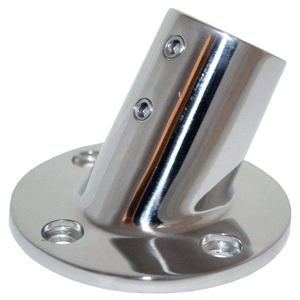 Whitecap 1" O.D. 60&#176; Round Base SS Rail Fitting