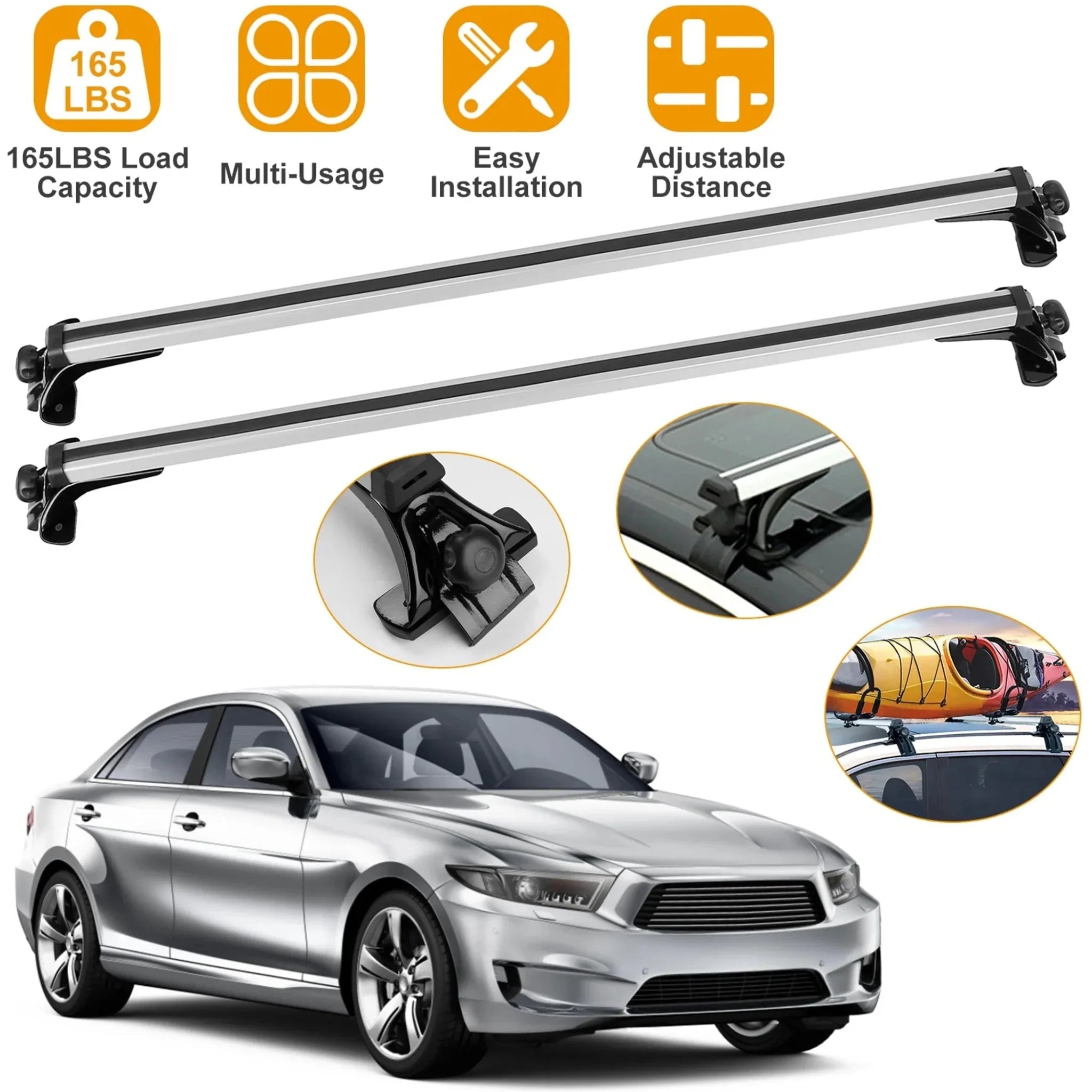 47.24in Universal Top Roof Rack Cross Bar Cargo Carrier - Clinch River Fishing USA
