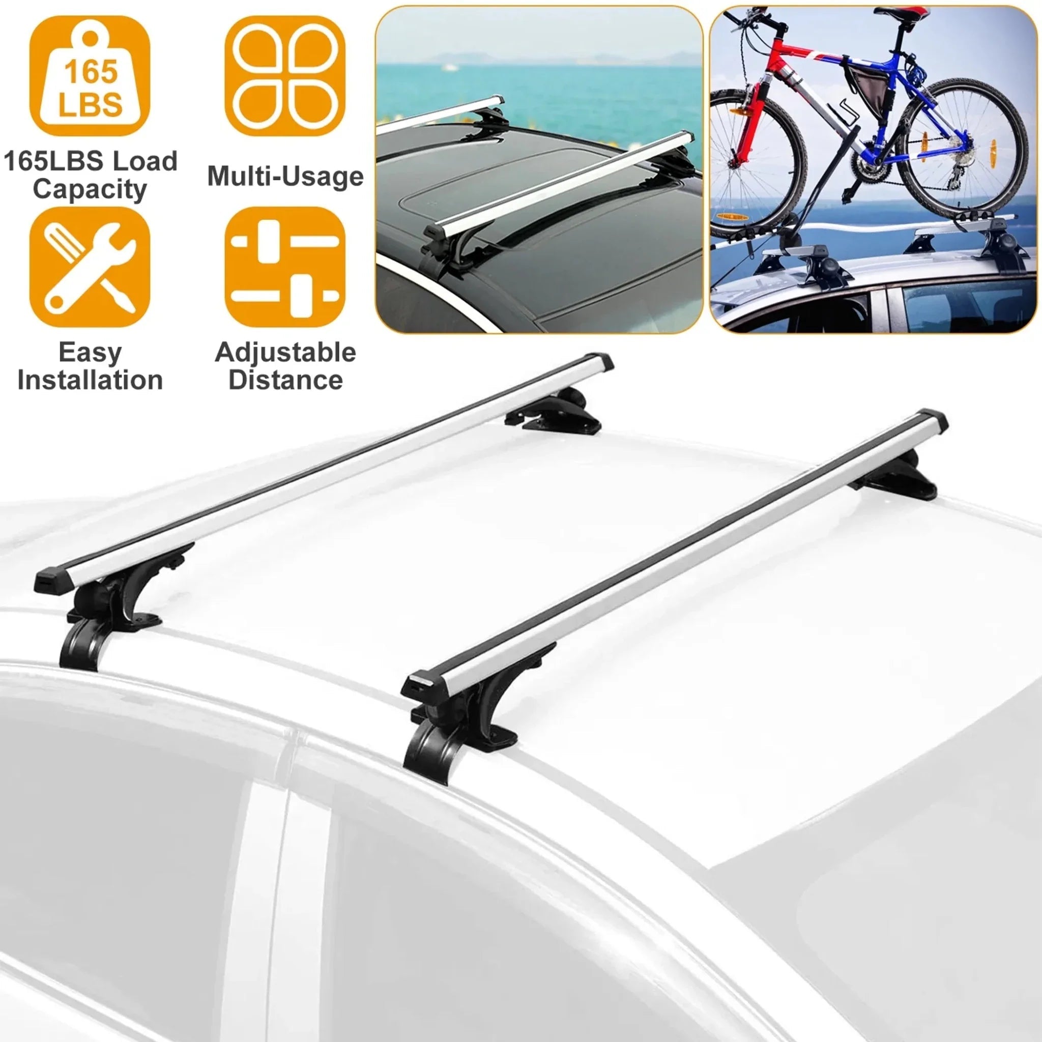 47.24in Universal Top Roof Rack Cross Bar Cargo Carrier - Clinch River Fishing USA