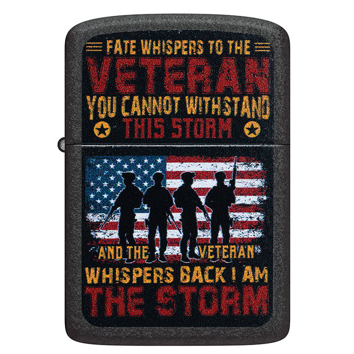 Zippo Windproof Lighter 1941 Replica Veteran Color Image - Black Crackle┬«