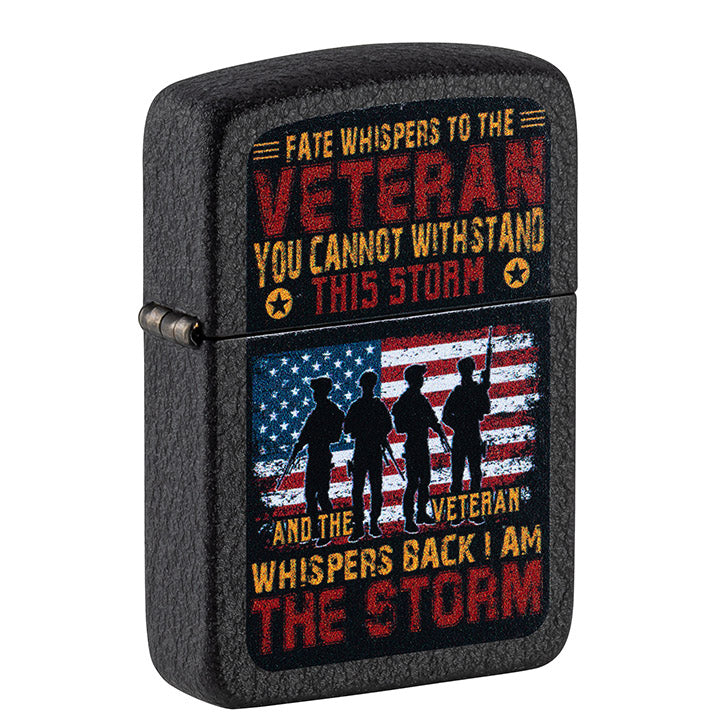 Zippo Windproof Lighter 1941 Replica Veteran Color Image - Black Crackle┬«