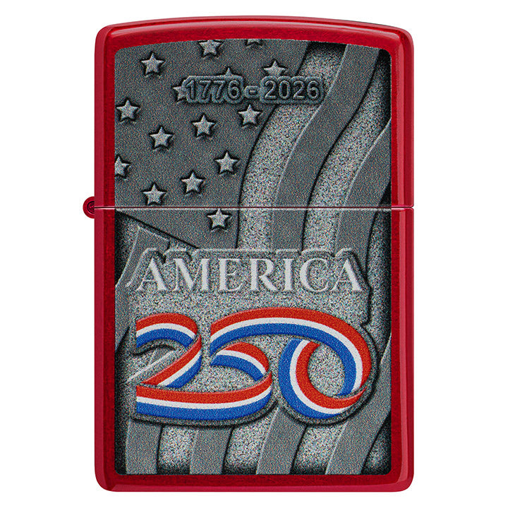 Zippo Windproof Lighter America250Γäó Color Image - Candy Apple Red