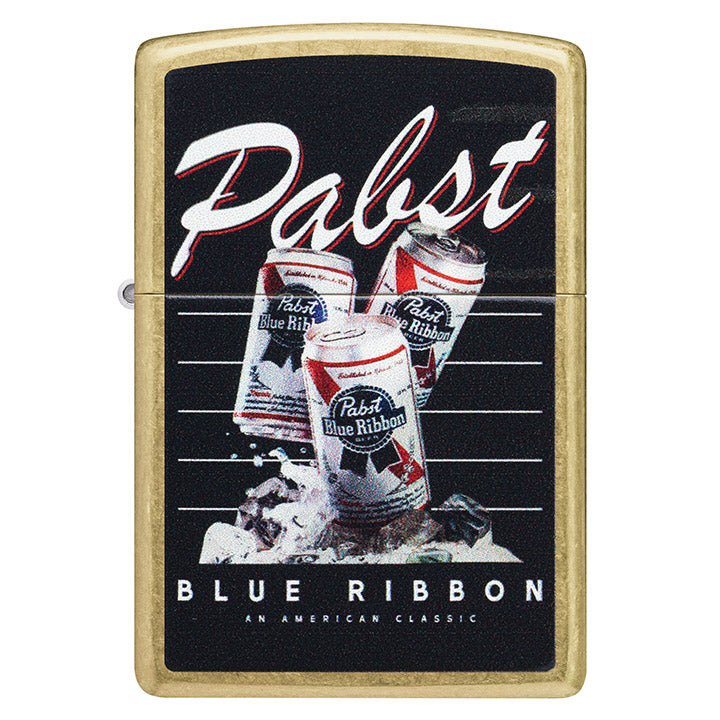 Zippo Windproof Lighter Pabst Blue Ribbon┬« Color Image - Street Brass