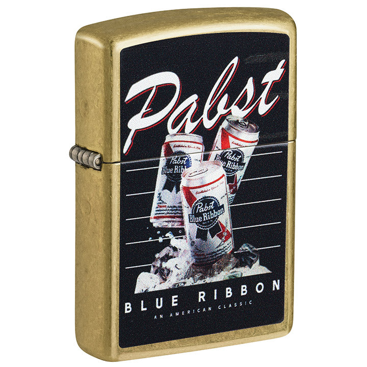 Zippo Windproof Lighter Pabst Blue Ribbon┬« Color Image - Street Brass
