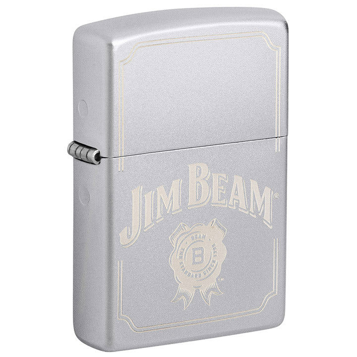 Zippo Windproof Lighter Jim Beam┬« Laser Engrave - Satin Chrome