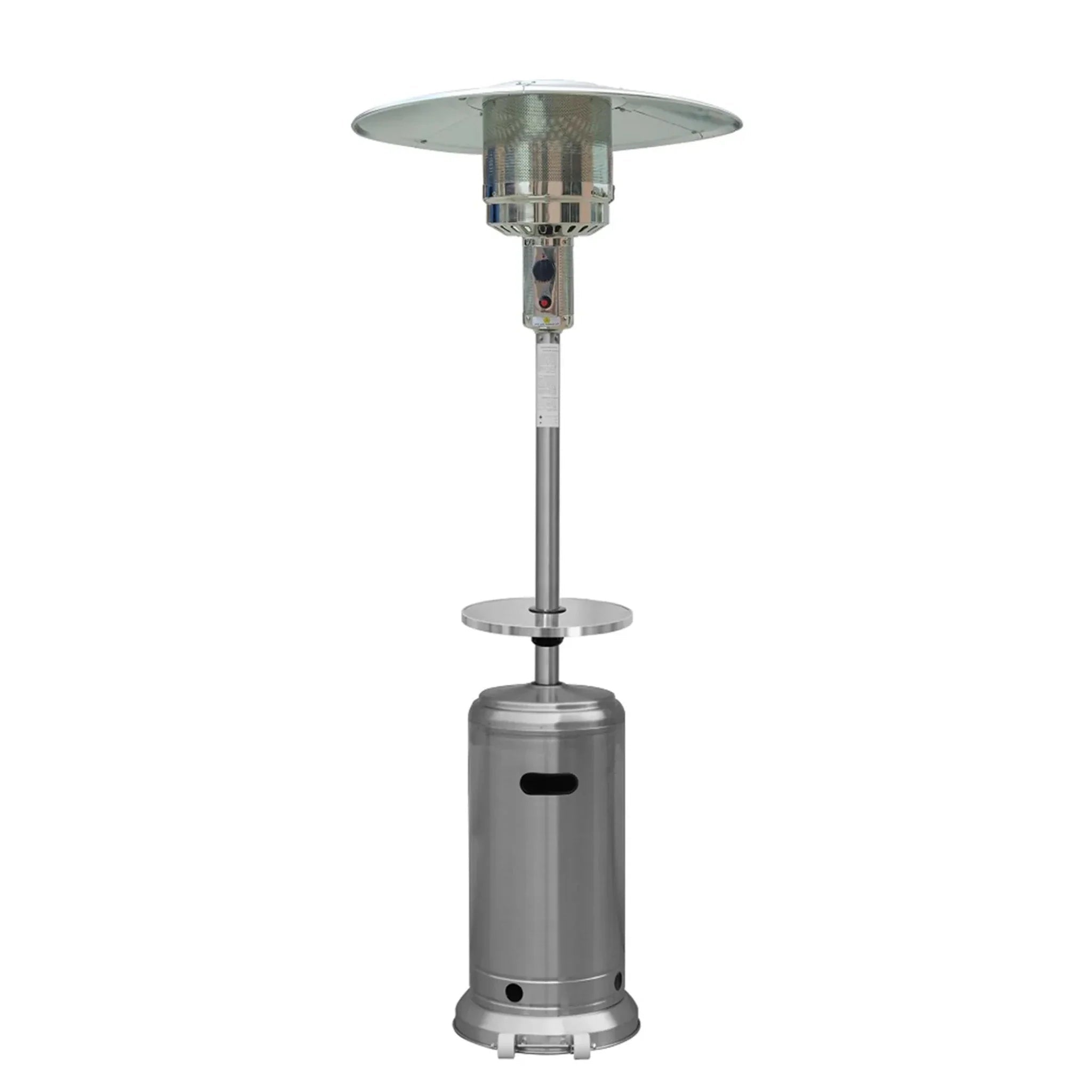 48000 BTU Silver Steel Propane Cylindrical Pole Standing Patio Heater - Clinch River Fishing USA